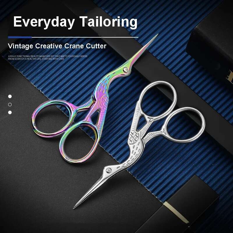 Creative Stainless Steel Nose Hair Round Tip Eyebrow Pointed Crane Scissors Eyelash Trimming Be