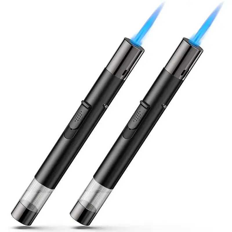 New Metal Welding Torch Cigar Igniter Outdoor Barbecue High Temperature Lighter Kitchen Straight Punsh Lighter Home GadgetsC250312