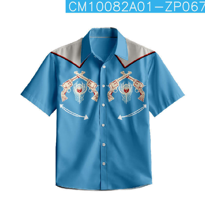 Summer Hawaii Short sleeved Pocketless Shirt Creative 3D Pure Cotton Spray Full Print ing 2025 New Casual Fashion Trendy Clothing