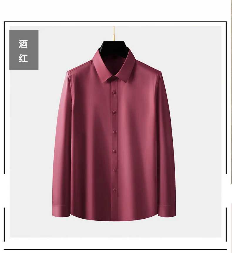 Mens long sleeved spring autumn 2025 oversized white iron free business casual formal long sleeved shirt W250312