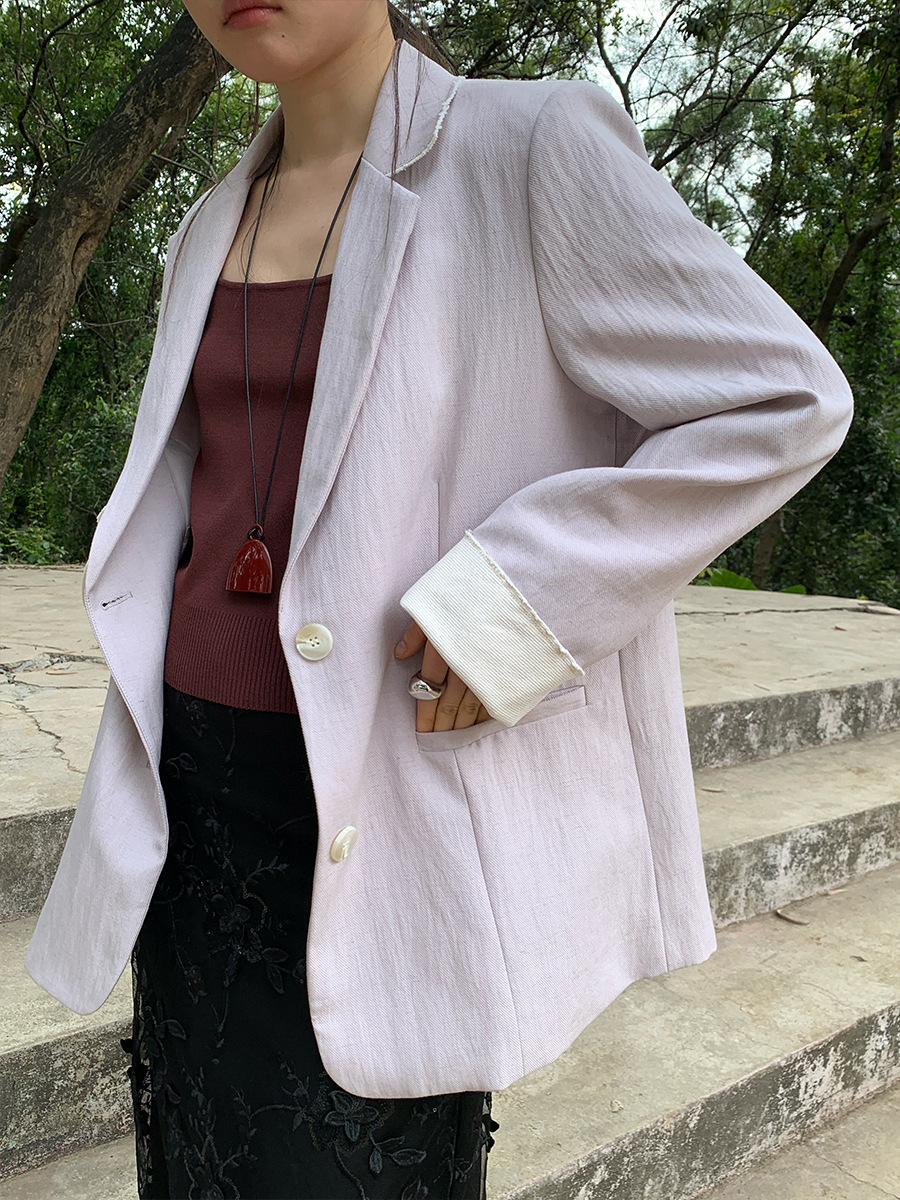 B310Premium Silk & Wool Coat Ensemble for Ladies Timeless Style for Autumnal Elegance, Soft Milky White Color
