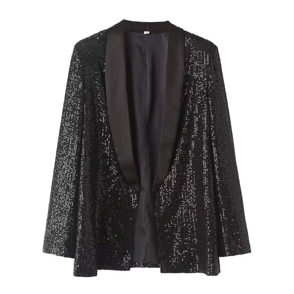 Y2k2024 Spring New Fashionable Street Loose Cardigan Shining Suit Coat B1281