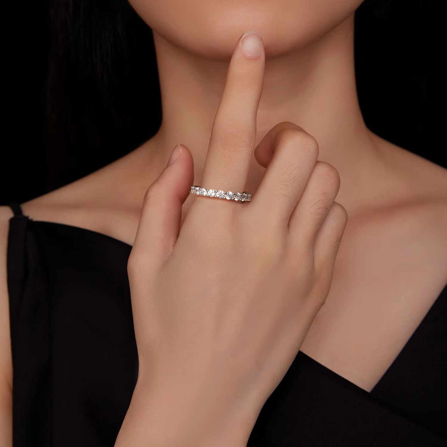 925 Sterling Silver Rings Moissanite Rings Bling Rings for Women