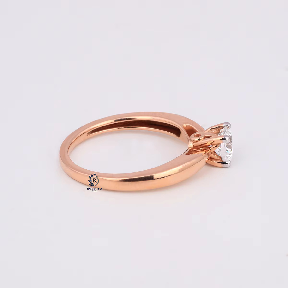 0.50 TCW Round Brilliant Cut Solitaire Moissanite Ring for Women Engagement Jewelry Moissanite Diamond Ring in 14KT Rose Gold