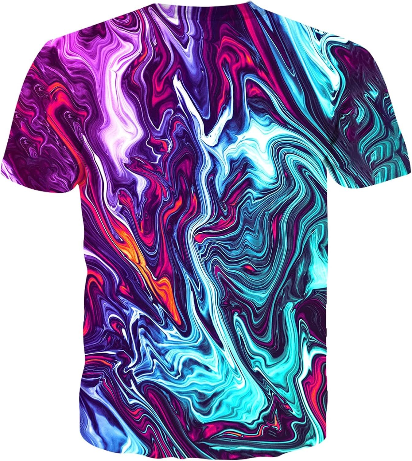 Mens T shirt Unisex 3D Printed Shirts Funny Design Tees Colorful T-Shirts Summer Tops for Men Women tee Casual tops summer clothes Starry Sky Fashion