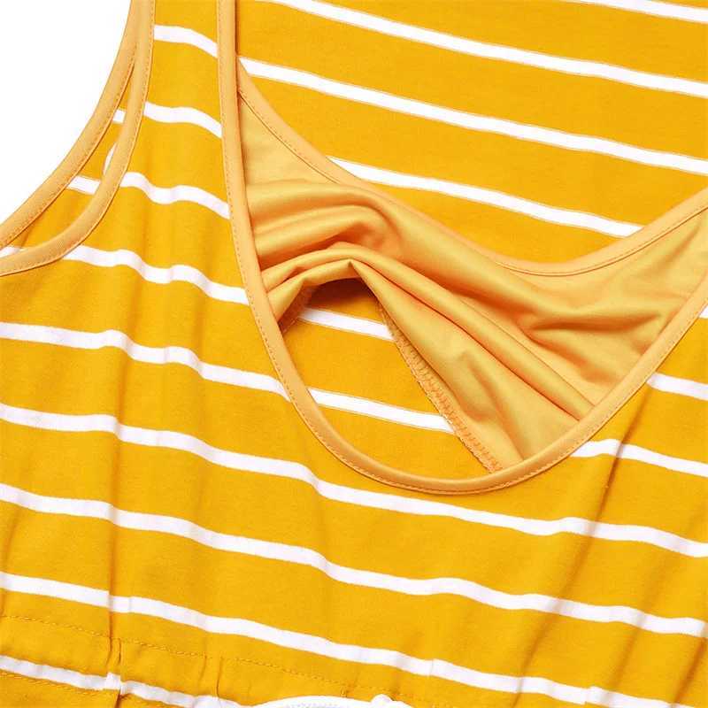 Maternity Nursing Dress Tank Summer Casual Sleeveless Breastfeeding Pregnancy Women Dresses Premama ClothesT250311