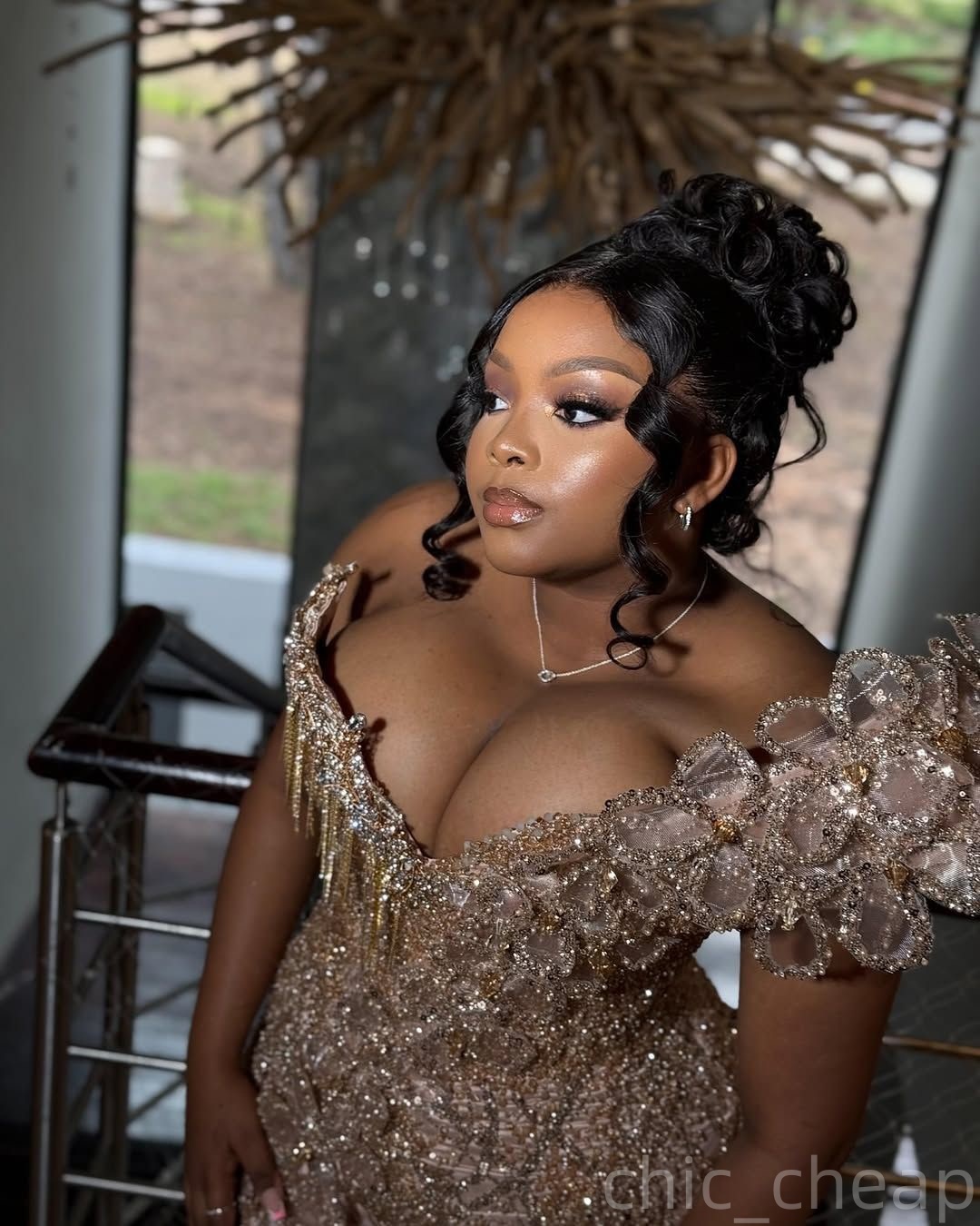 2025 Plus Size Champagne Prom Dresses Mermaid Sweetheart High Split Beaded Crystals Floral Lace Evening Formal Birthday Party Special Occasion Dress G