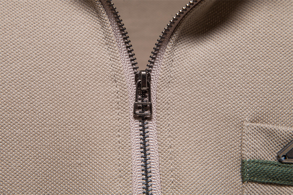 Shirt 2025 Spring/Summer New Collection Two tone Spliced Zipper Front Short Sleeve Polo Men's T-shirt tracksuit