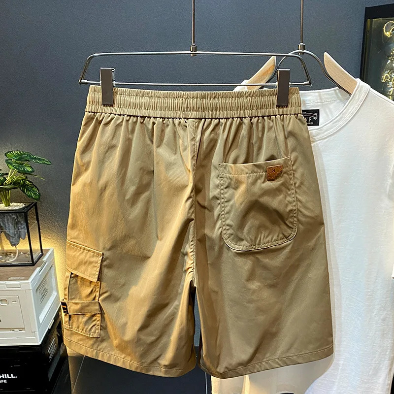 Summer Thin Cool and Comfortable Breathable Casual Shorts Men Elastic Waist Outdoor Sports Beach Fifth Pants 250310