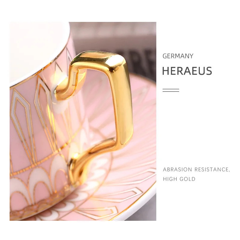 Classic European Bone China Coffee Cups and Saucers Tableware Coffee Plates Dishes Afternoon Tea Coffee Drinkware With Gift Box 250311