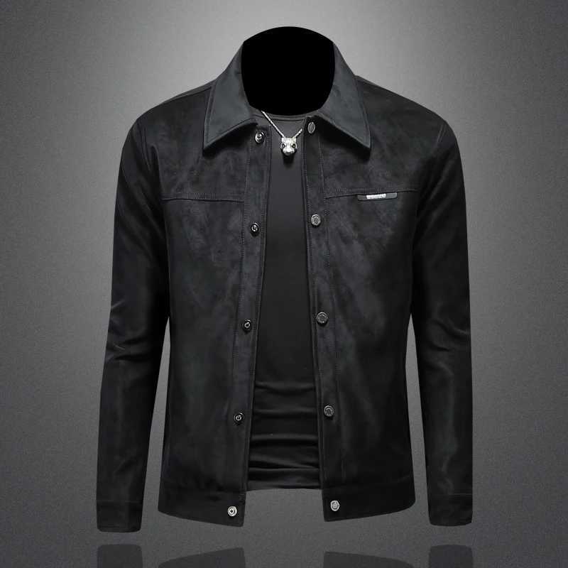 2024 autumn and winter new high-quality leather jacket single breasted slim fit jacket plus size mens leather jacket M-5XLT250311