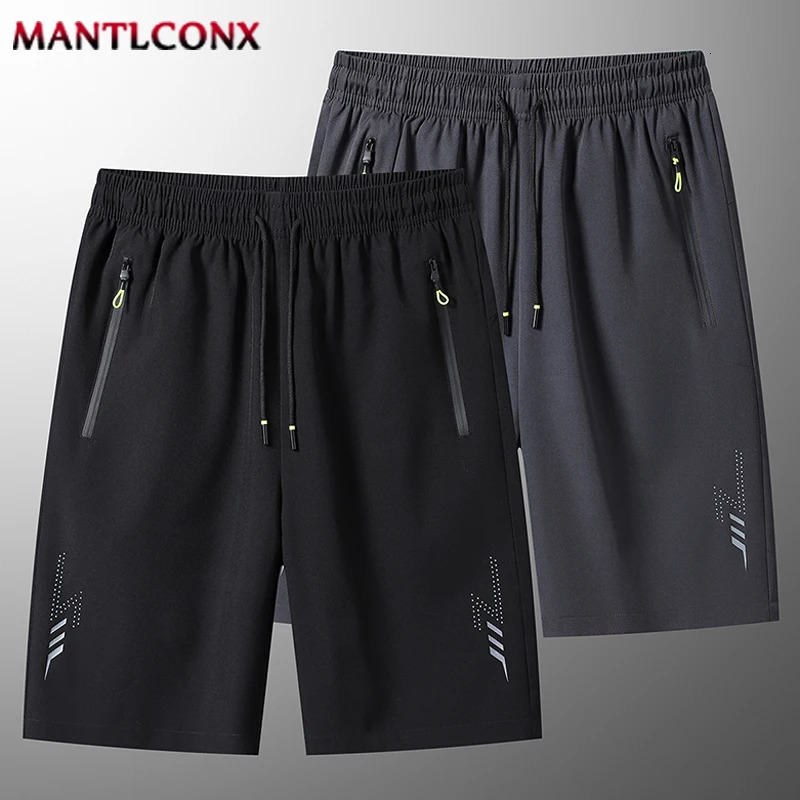 Summer Mens Sport Shorts Cool Sportswear Running Shorts Casual Bottoms Gym Fitness Training Jogging Short Pants Men Black Gray 250310