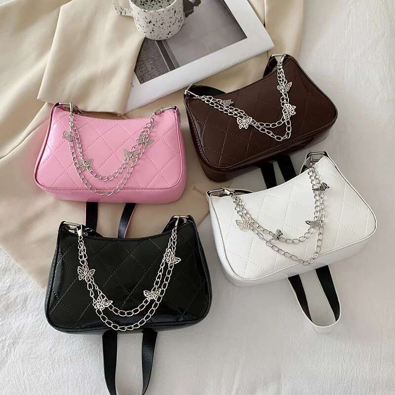 Women s Crossbody Bag Fashion Designer Trend Retro Butterfly Chain Handbag Casual Shoulder Bag High quality PU Waterproof Women s Armpit Bag Wallet Si