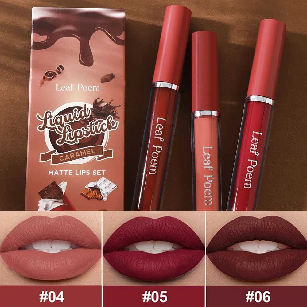 Waterproof and durable velvet matte lip color set strawberry moisturizing lipstick set beauty cosmetics rose lip color W250312