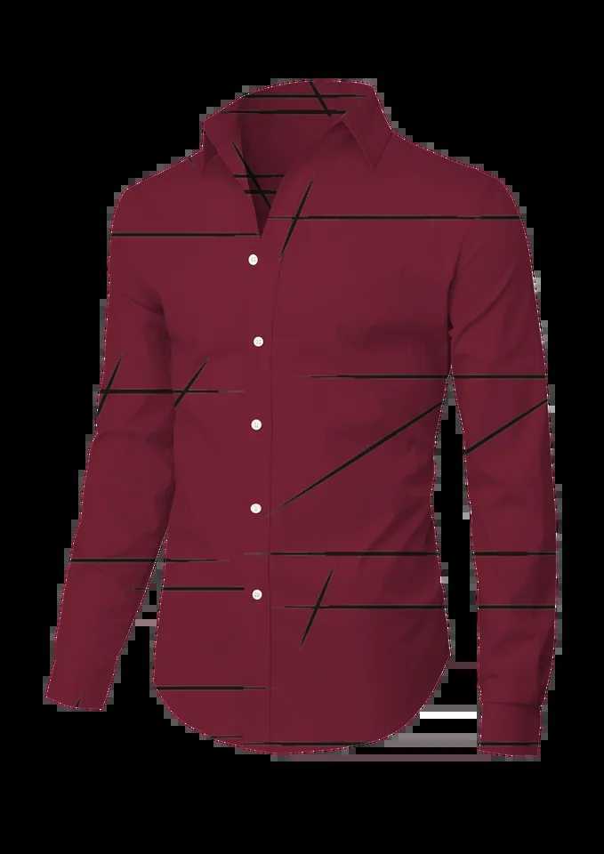 2025 new solid color mens formal professional shirt button top long sleeved striped lapel casual and comfortable spring W250312