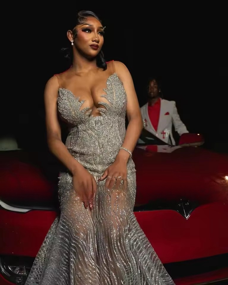 Shinny Sier Lace Plus Size Prom Dresses 2025 Crystal Sequin Mermaid Party Dress Gala Long Robe De Bal Evening Gowns Customized