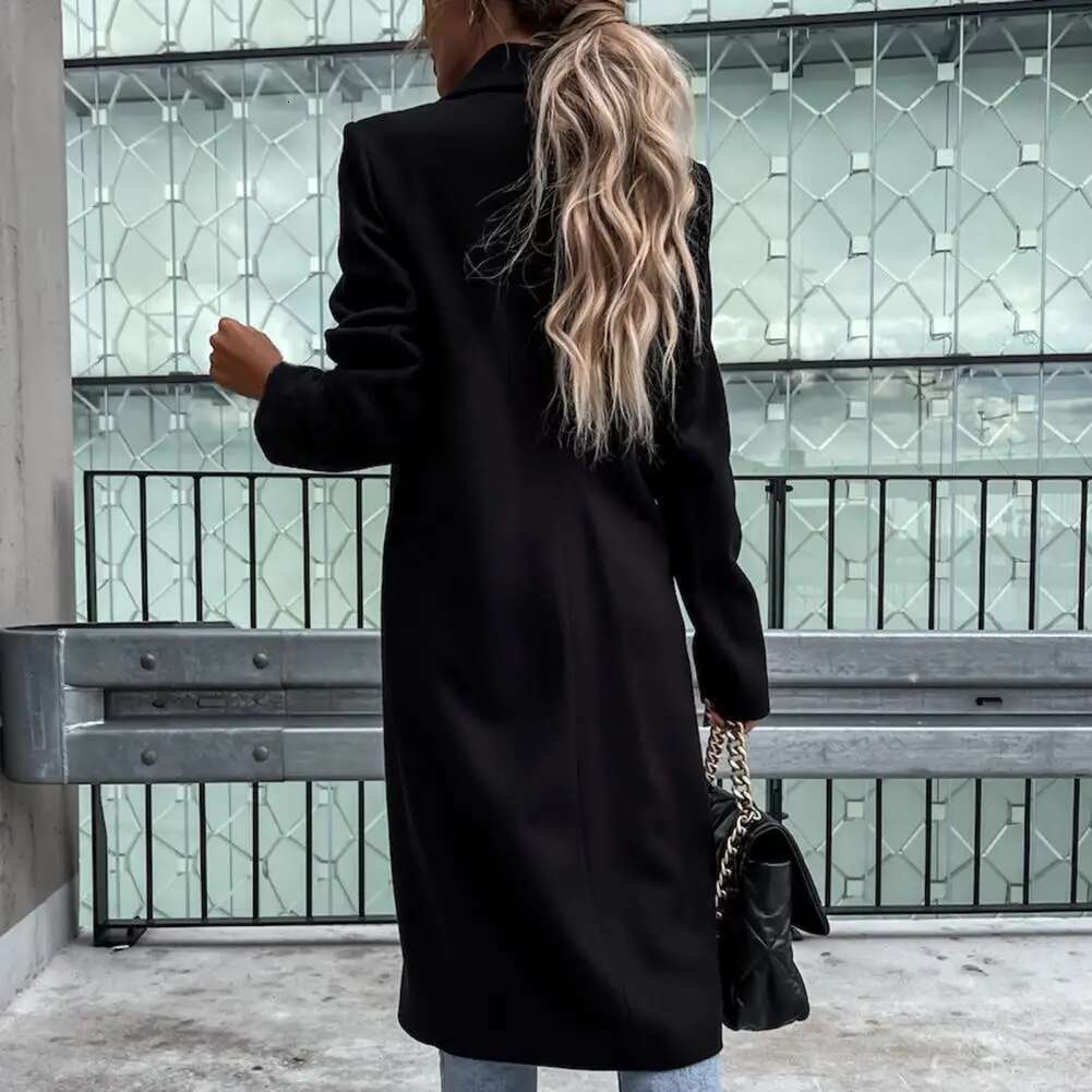 Business Trench Womens Overcoat Suit Coat Workwear Jacket Ladies Office Long Blazer Outerwear Dust Coats