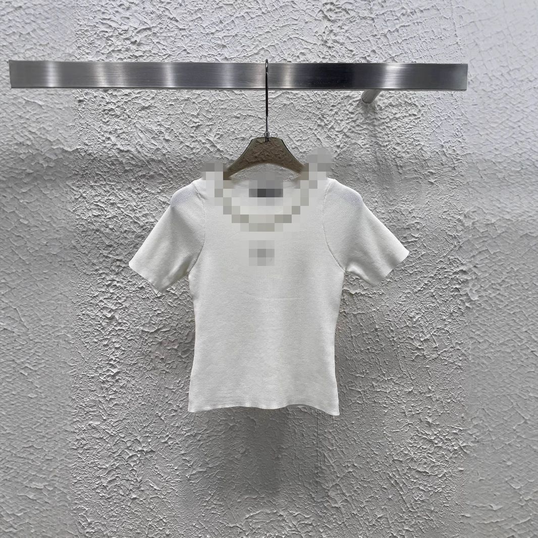 Free Shipping 2025 White/Black Letter Rhinestone Embroidery Women's Knits & Tees Brand Star Same Style DH680