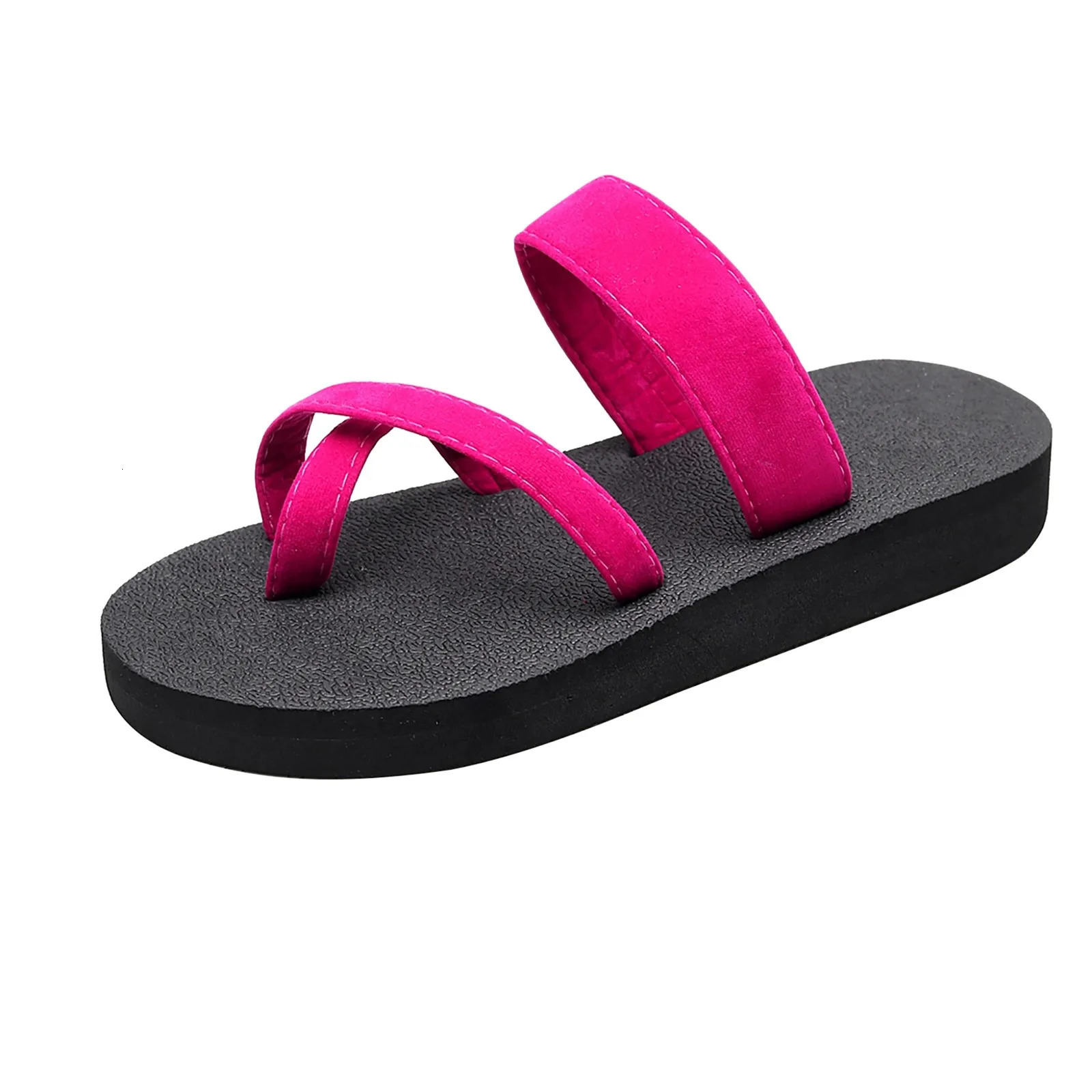 Slippers Clip On Feet Versatile Flat Beach Shoe Ladies Flip Flops Shoes 250304