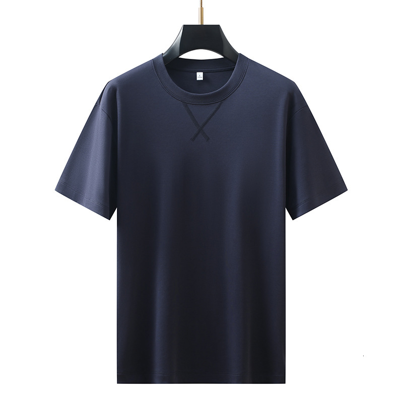 Round neck T-shirt for men, casual and versatile, loose fit clothing, liquid ammonia cotton, summer new style, minimalist men's clothing tracksui