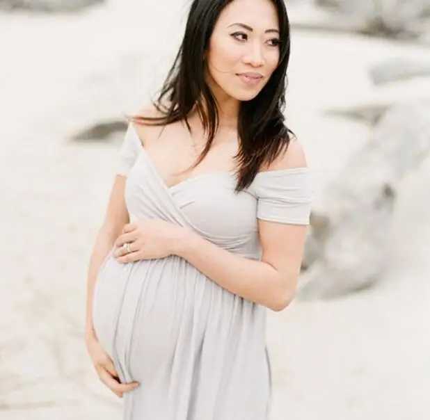 Maternity Dress maternity photography prop maxi gown pregnant women cloth pajamas lace nightgown Dress Fancy baby shower dressT250311