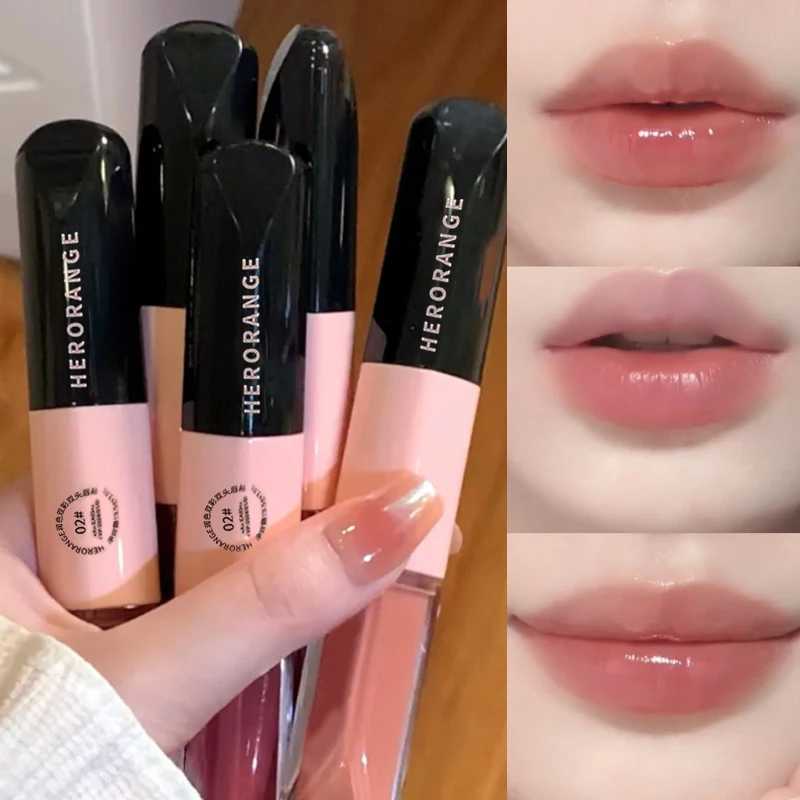 Double sided waterproof nude red lip gloss matte mirror liquid lipstick durable cherry red lip glacier sexy coloring lipstick makeup W250312