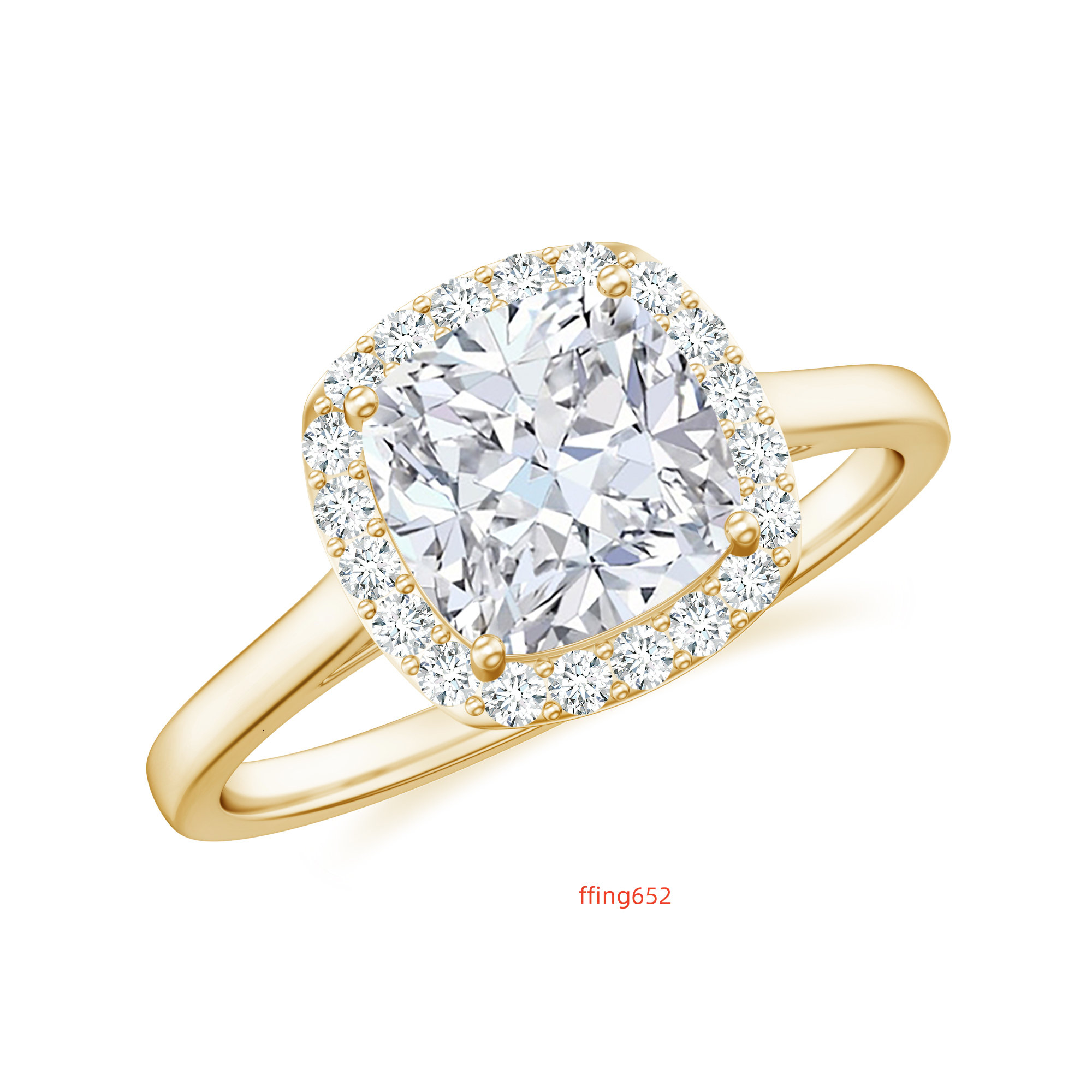Cushion Shape Moissanite Ring 14K 925 Sterling Silver Womens April Birthstone Ring Protection for Her.