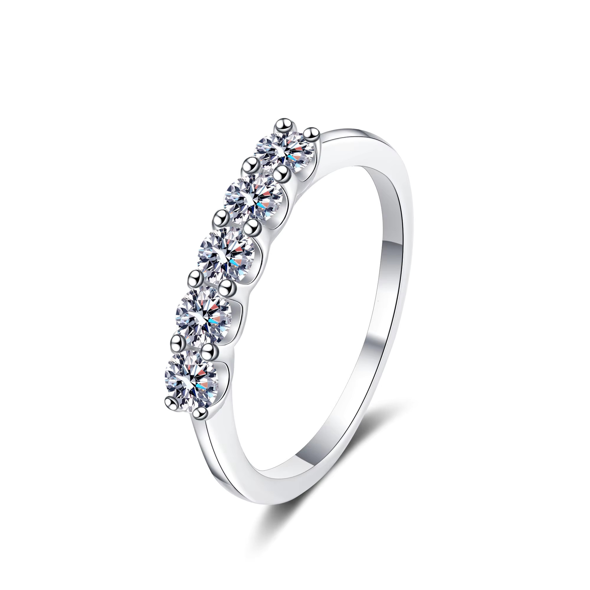 Factory Direct Wholesale Hot Sales Fashion Jewelry Brilliant Cut Moissanite Diamond 925 Silver Moissanite Ring
