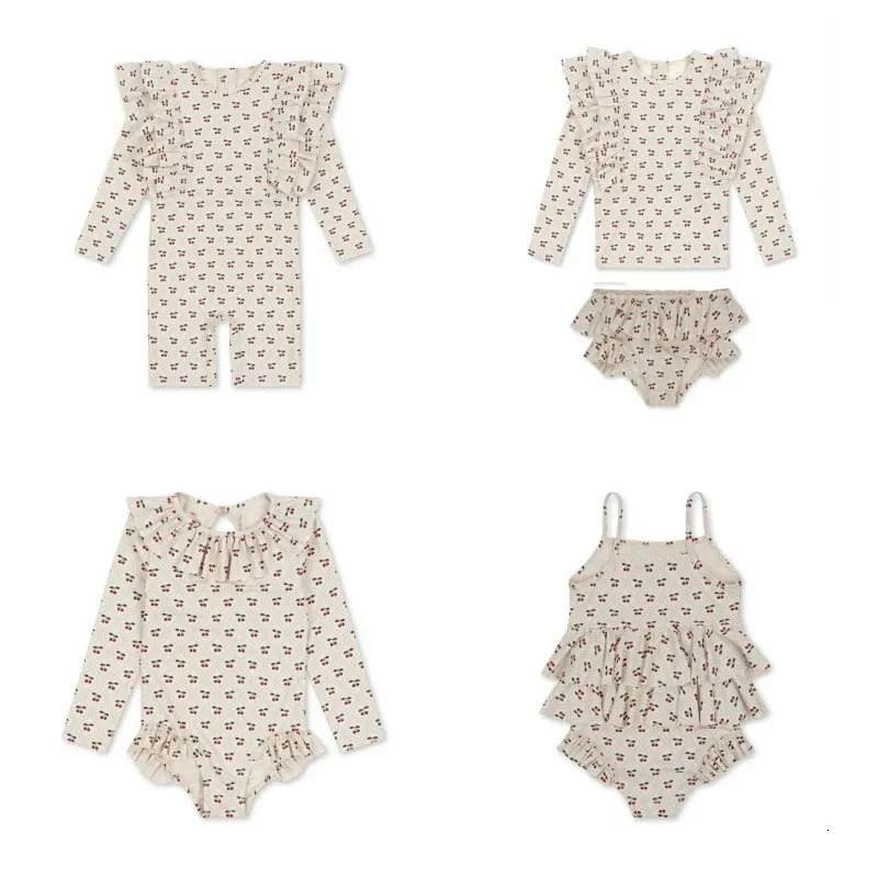 Baby Girls Sunscreen Swimsuit Girl Swimwears Swimming Bikini Two Pieces Bebe Swimsuits Kids Swimwear for Girls One-pieces 250311