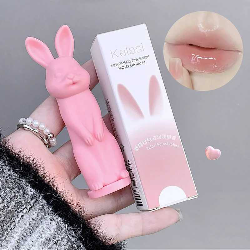 Rabbit black lipstick shiny not dry peach transparent lip color moisturizing lipstick makeup foundation childrens lipstick suitable for girlsXJ250312