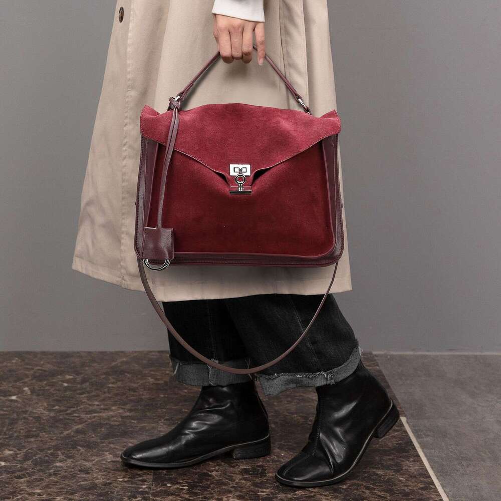 Women's Bags handbag Bag, frosted leather, light luxury women's high-end feel, mailman versatile hand-held crossbody bag, large capacity com