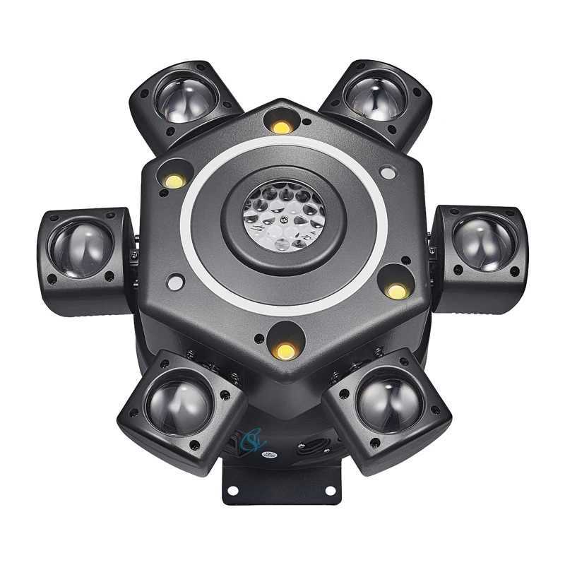 DJ Equipment 100W Six Arms Beam Led Moving Head Party Disco Ball Lights Effect Strobe Lamp DMX512 Control For Club Stage X250312