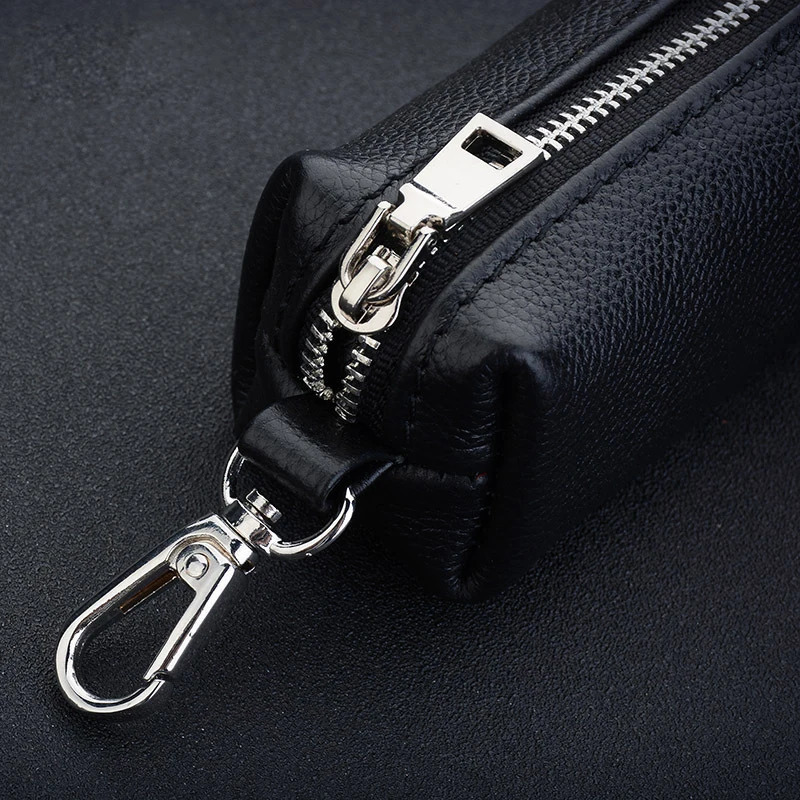 Fashion Women Genuine Leather Car Keychain Cover Zipper Case Organizer Housekeeper Key Bag Key Chain Pouch Key Holder Wallet 250311