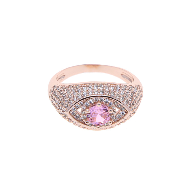 Hip Hop Casting Eye Rings Bling Full 5A Zircons Jewelry Real Gold Plated Cool Men Gift