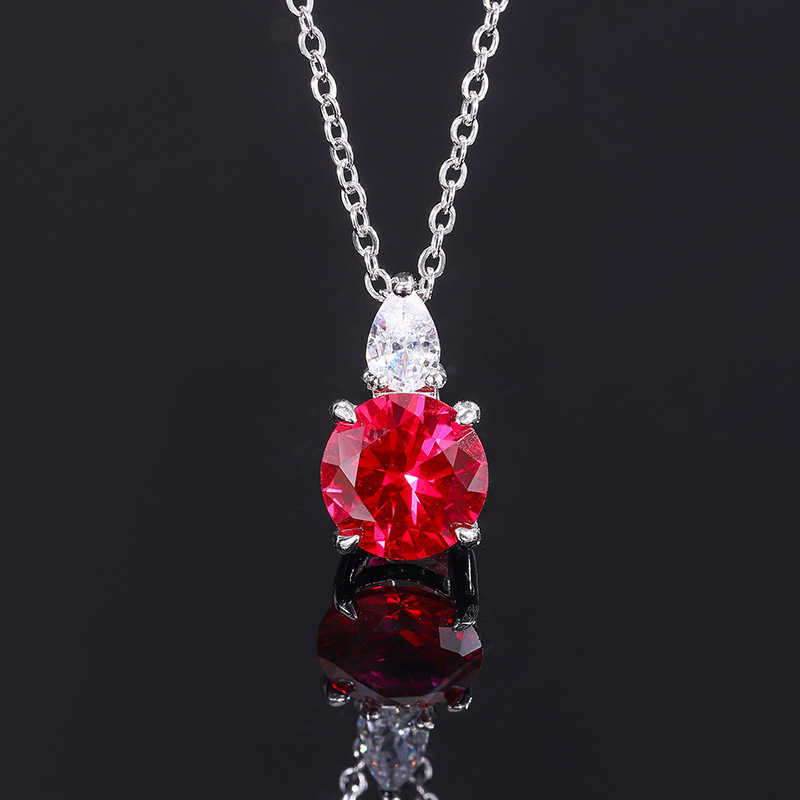 Zhuangsheng S925 silver jewelry simulation red and blue circular niche daily set 9mm-6mm W250312