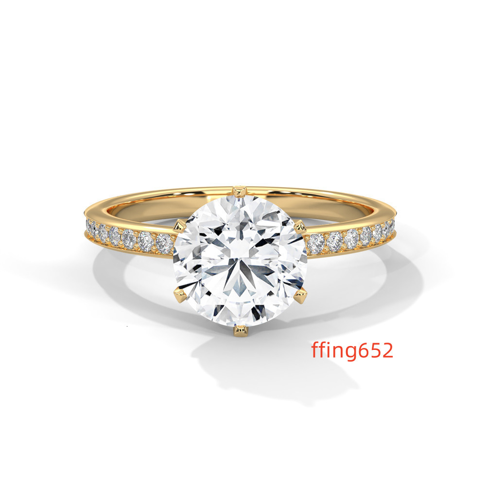 GIA IGI Certified Lab-Grown Moissanite Engagement Ring Exquisite round Cut Diamond Band 6-Claw Setting Sustainable Eco-Friendly