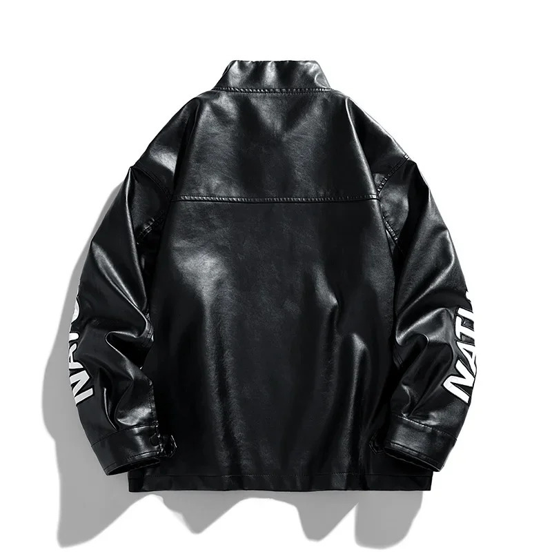 Autumn and winter fashion fashionable leather jacket comfortable breathable motorcycle clothing hiphop loose handsome top 250312