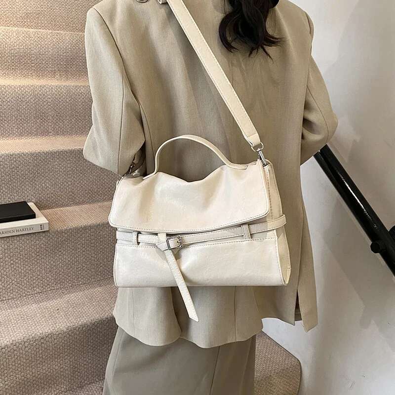 LEFTSIDE Small PU Leather Crossbody Bags Lady Short Handle Shoulder Bag For Women 2024 Designer Y2k Fashion Handbags And Purses