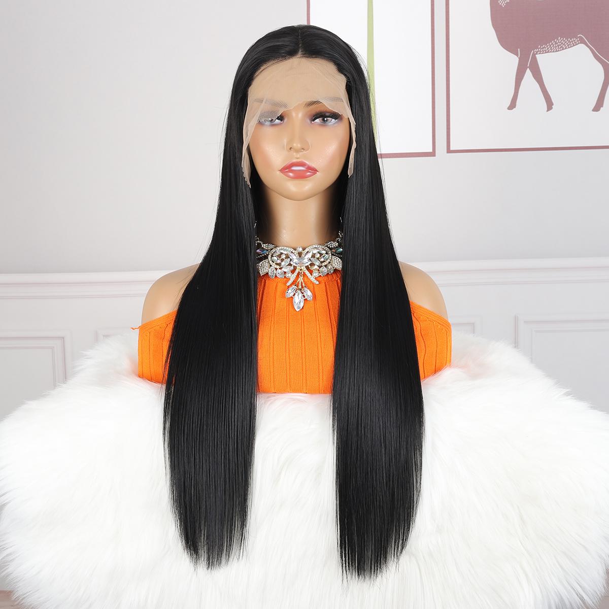 34 Inch Straight Lace Front Brazilian Wigs For Women 13x4 Short Bob Full Hd Transparent from High-Quality Synthetic Hair Wig