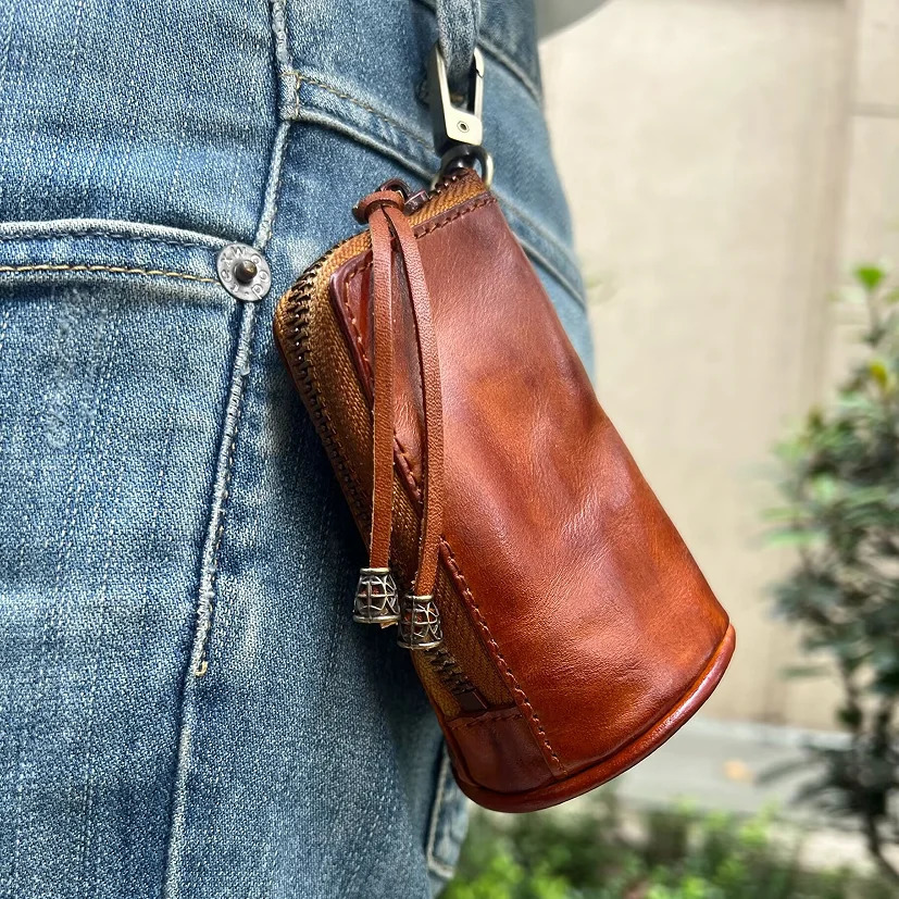 Luxurious Genuine Leather Key Bag Coin Purse Zipper Clutch Wallets Fashion Women Men Housekeeper Card Key Holder Organizer Pouch 250311