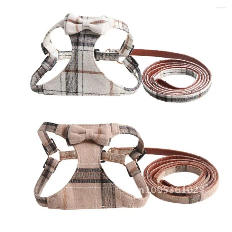 Update Vest Harness Leash Set For Small Dog Reflective Adjustable Puppy Bow Pet Outdoor Dogs Running Walking