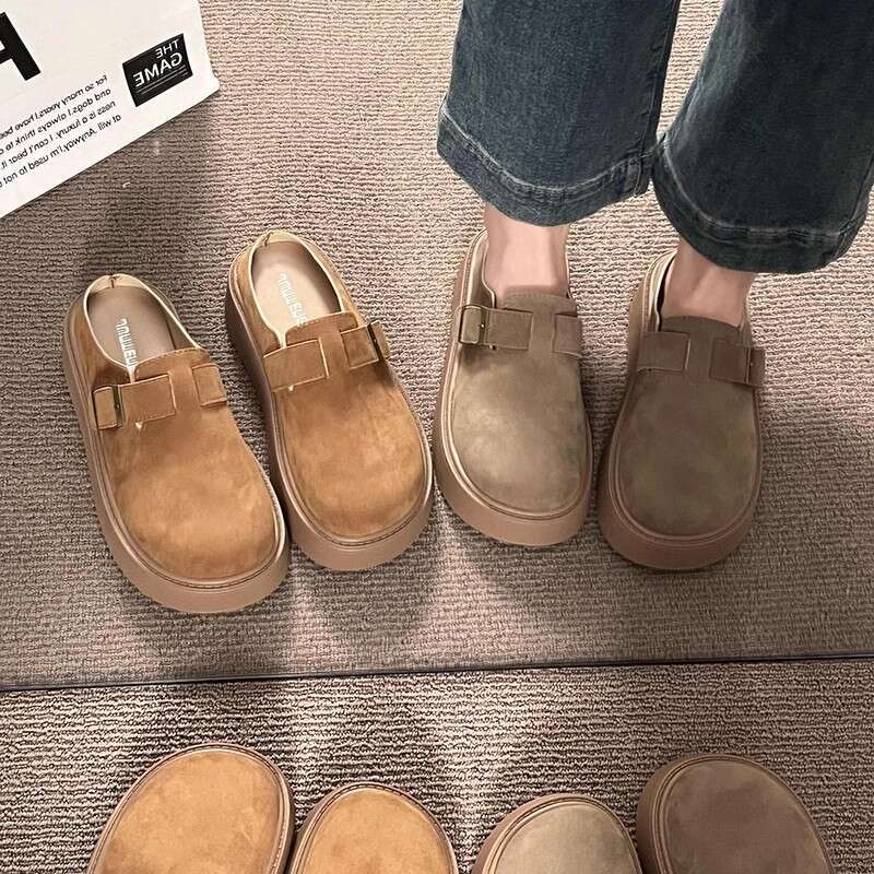 Baotou Half for Women Outwear 2025 Spring Summer New Thick Bottom Height Increasing Slippers
