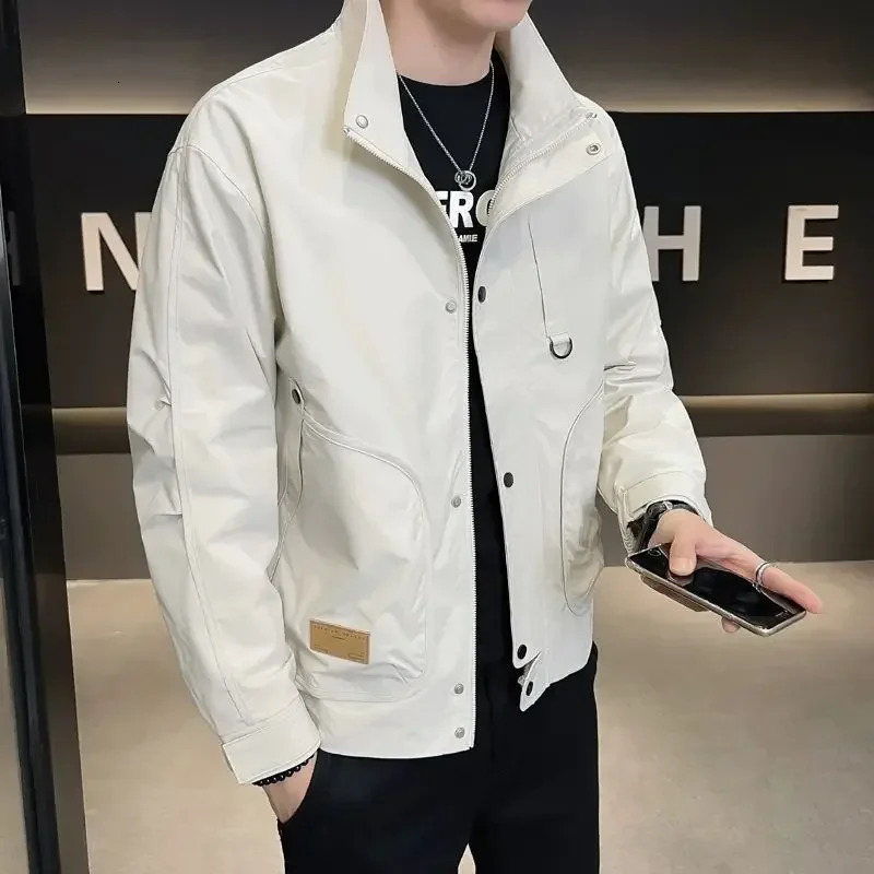 Mens Work Jacket Spring and Autumn Casual Top Large Pocket Versatile 250312