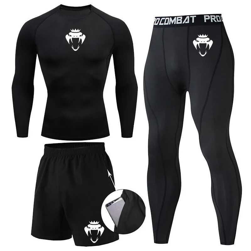 Mens compression sportswear gym tight training clothing sportswear jogging sportswear X250312