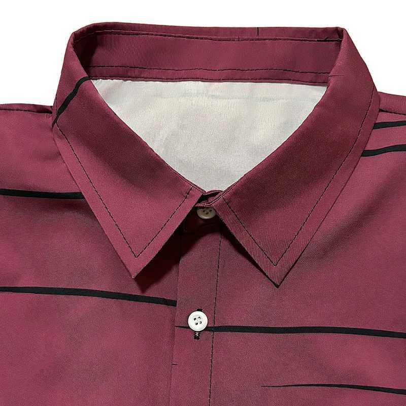 2025 new solid color mens formal professional shirt button top long sleeved striped lapel casual and comfortable spring W250312
