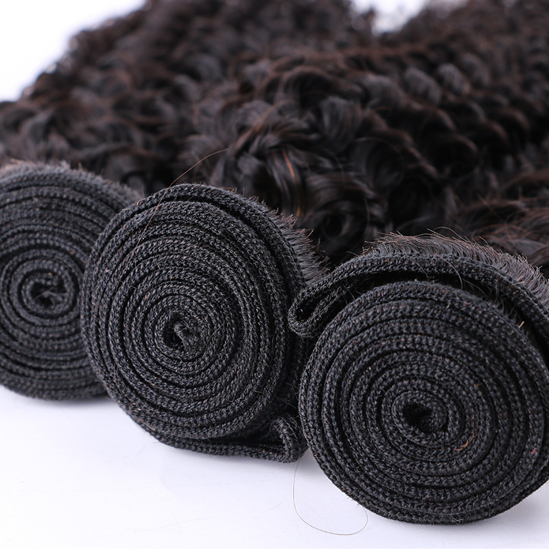 8 to 22 Inch Black Water Wave Brazilian 8A Human Hair Kinky Curly Weft Natural Color Machine Made Top Quality Perfect for Stylish and Versatile Looks