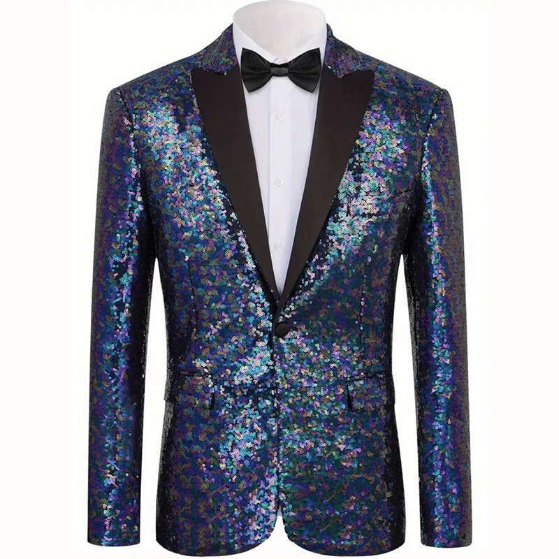 Performance Dress, Gold Sequins, Korean Suit, Nightclub, Men's Clothing, Host, Director, And Studio Coat Batch