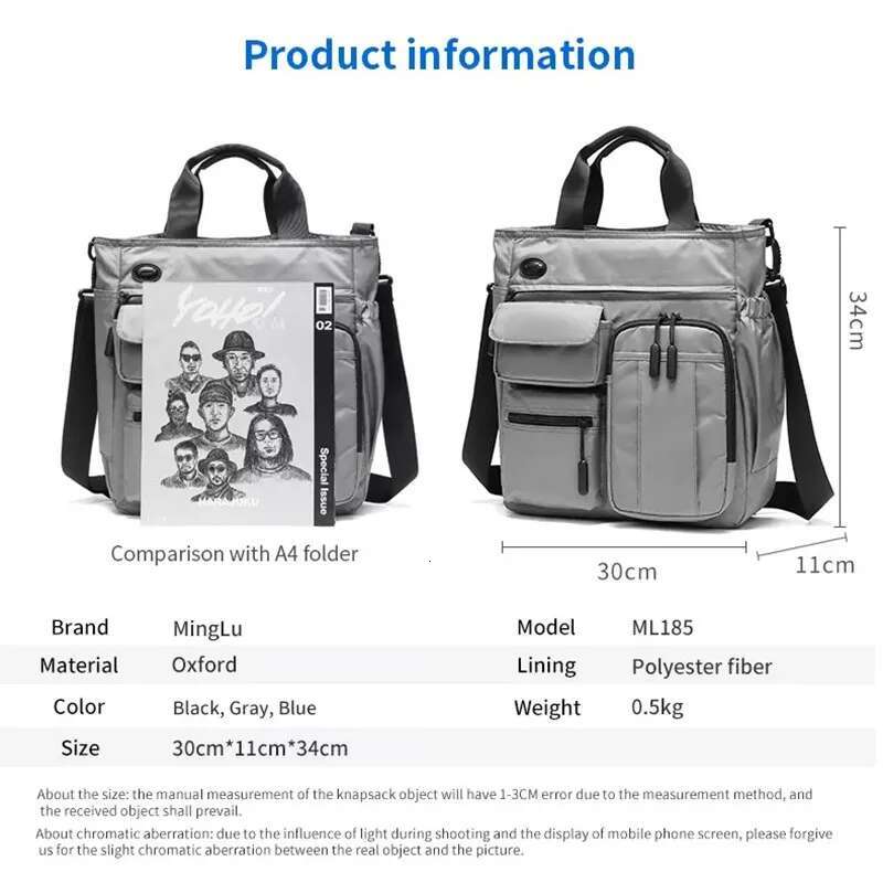 New Business Men Shoulder Multifunctional 14 /15.6 Inch Tablet Document Handbag Waterproof Cross Bag Leisure Briefcase