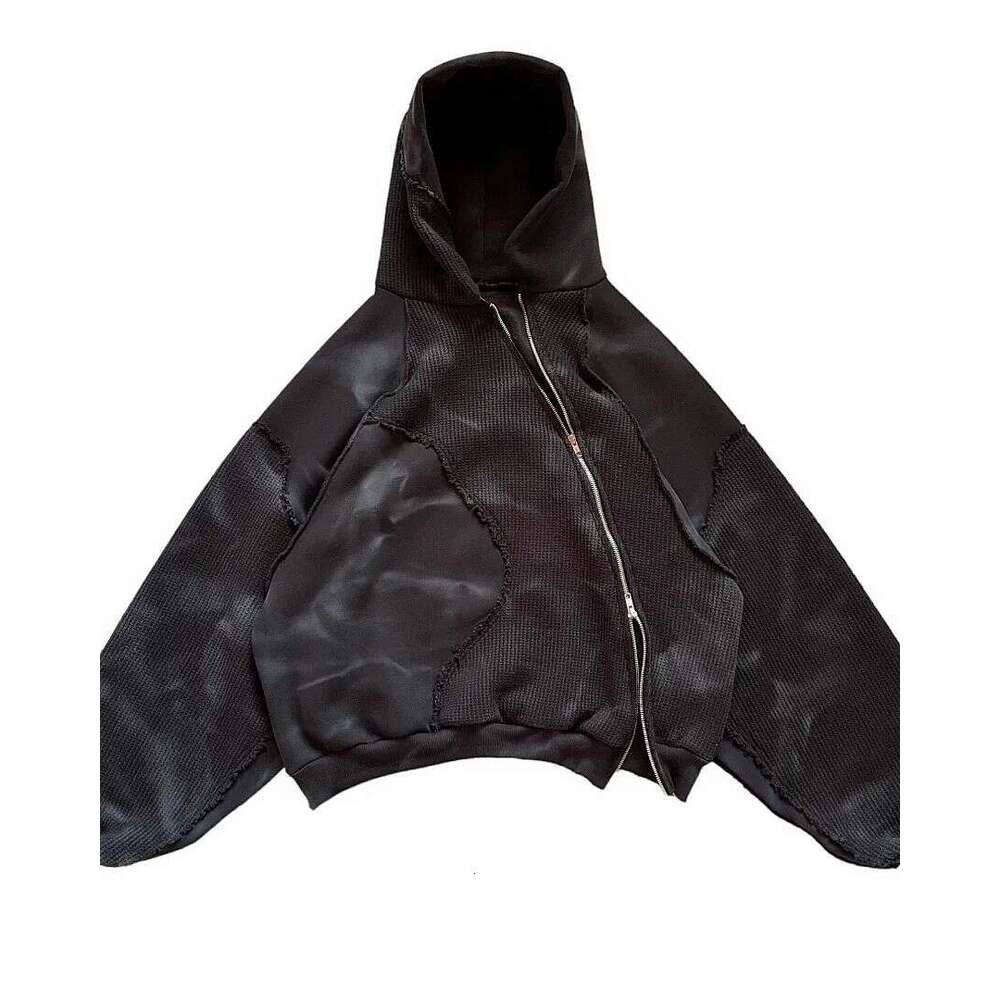 Trendy American style dark printed fabric embroidered with personalized high-end feel, Harajuku unisex hoodie