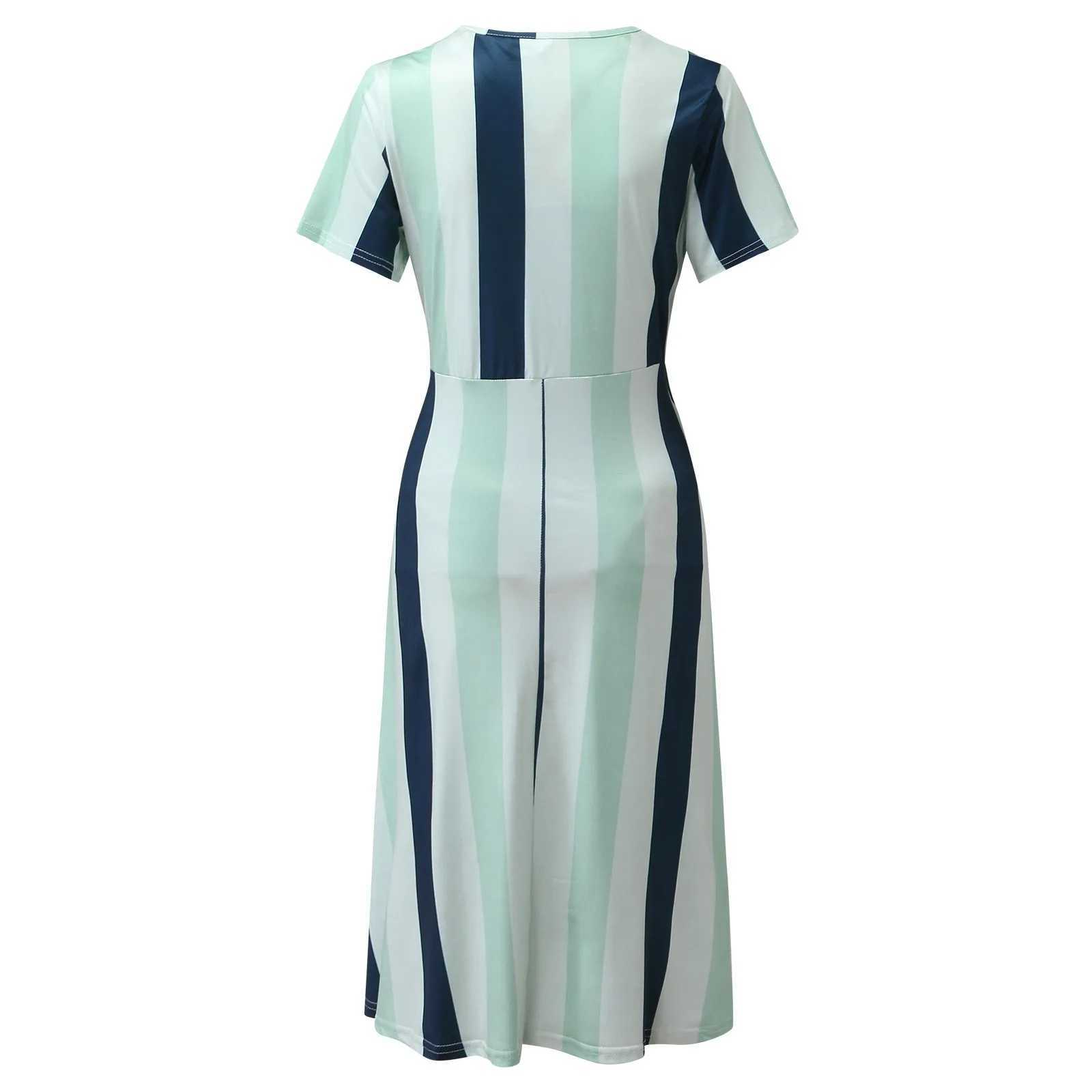 Spaghetti Dress Loose Casual Maternity Women Beach Striped Printed A Line Lace Short Sleeve Dresses T250311